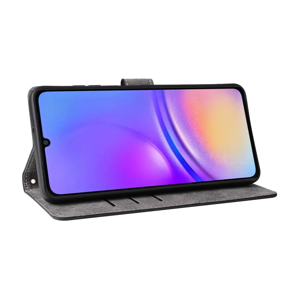 For Samsung Galaxy A06 4G / A06 5G Wallet Case RFID Blocking PU Leather Cover Stand View - Black - 3