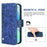 For iPhone 14 Plus Water-ink Painting Texture Cell Phone Case PU Leather Rotating Card Slots Holder Stand Wallet Shell - Blue - 4