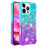 For iPhone 16 Pro Max TPU Case Gradient Quicksand Phone Back Cover - Sky Blue+Purple - 1
