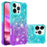For iPhone 16 Pro Max TPU Case Gradient Quicksand Phone Back Cover - Sky Blue+Purple - 3