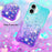 For iPhone 16 TPU Case Gradient Quicksand Phone Back Cover - Sky Blue+Purple - 5