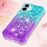 For iPhone 16 TPU Case Gradient Quicksand Phone Back Cover - Sky Blue+Purple - 6