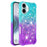 For iPhone 16 Plus TPU Case Gradient Quicksand Phone Back Cover - Sky Blue+Purple - 1