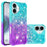For iPhone 16 Plus TPU Case Gradient Quicksand Phone Back Cover - Sky Blue+Purple - 2