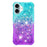 For iPhone 16 Plus TPU Case Gradient Quicksand Phone Back Cover - Sky Blue+Purple - 3