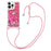 For iPhone 16 Pro Max TPU Case Quicksand Design Phone Cover with Lanyard - Pink / Hearts - 1
