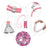 For iPhone 16 Pro Max TPU Case Quicksand Design Phone Cover with Lanyard - Pink / Hearts - 5