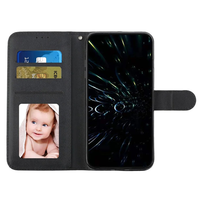 For Samsung Galaxy A06 4G Case Stand Flip Protective Leather Phone Cover - Black - 3