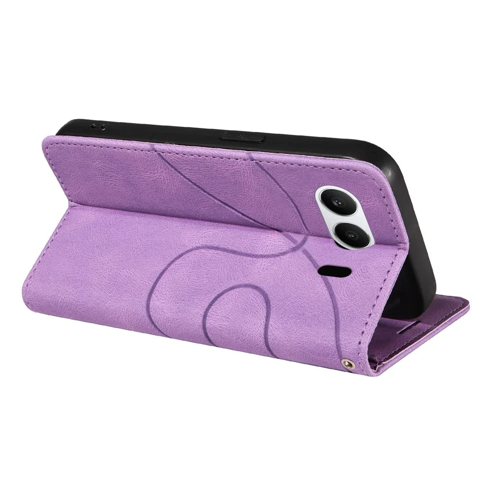 For OnePlus Nord 4 Leather Case Wallet Stand Color Splicing Phone Cover  - Purple - 4