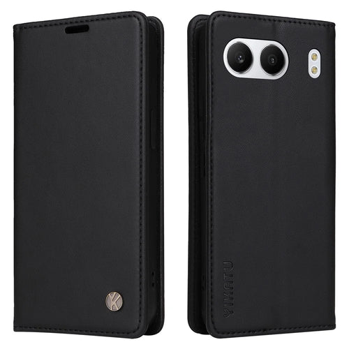 YIKATU YK-001 For OnePlus Nord 4 Case Stand Leather Phone Cover Strong Magnetic Closure - Black - 1