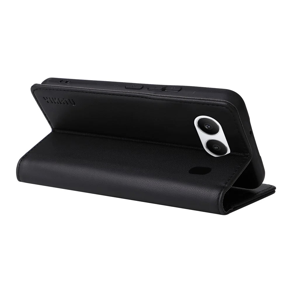 YIKATU YK-001 For OnePlus Nord 4 Case Stand Leather Phone Cover Strong Magnetic Closure - Black - 4