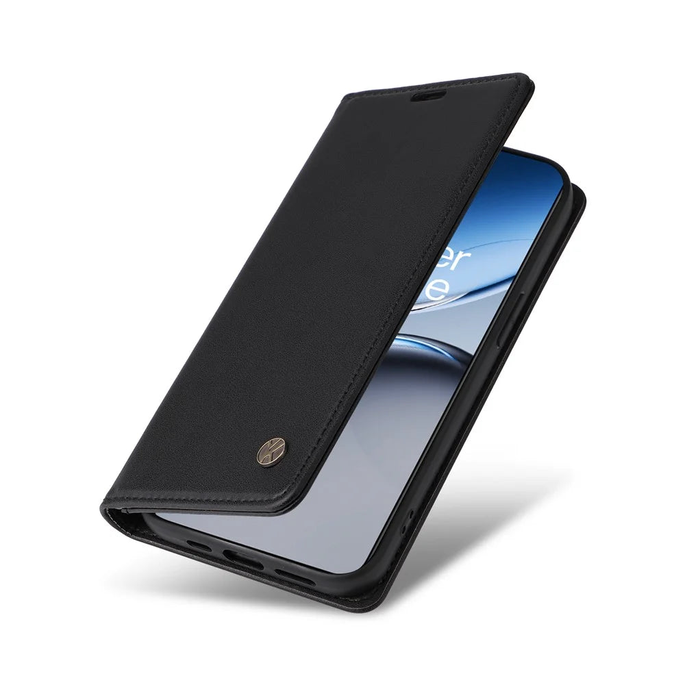YIKATU YK-001 For OnePlus Nord 4 Case Stand Leather Phone Cover Strong Magnetic Closure - Black - 5