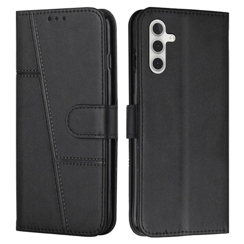 For Samsung Galaxy A18 5G / A18 4G / A17 5G / A17 4G / A26 5G / A16 5G / A16 4G Case Stand Flip Protective Leather Phone Cover - Black - 1