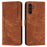 For Samsung Galaxy A16 5G / A16 4G Case Imprinted Lines Leather Phone Cover Bookstyle Folding Stand - Brown - 1