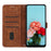 For Samsung Galaxy A16 5G / A16 4G Case Imprinted Lines Leather Phone Cover Bookstyle Folding Stand - Brown - 2