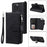 For iPhone 16 Pro Max Magnetic Leather Case Mobile Cover with Detachable Zipper Wallet Strap - Black - 1