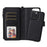 For iPhone 16 Pro Max Magnetic Leather Case Mobile Cover with Detachable Zipper Wallet Strap - Black - 4