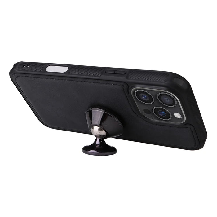 For iPhone 16 Pro Max Magnetic Leather Case Mobile Cover with Detachable Zipper Wallet Strap - Black - 7