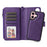 For iPhone 16 Magnetic Leather Case Mobile Cover with Detachable Zipper Wallet Strap - Purple - 4