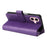 For iPhone 16 Magnetic Leather Case Mobile Cover with Detachable Zipper Wallet Strap - Purple - 6