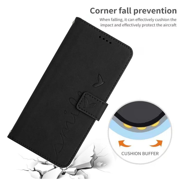 For Samsung Galaxy M35 5G Case Viewing Stand PU Leather Phone Cover Imprinted Pattern - Black - 5