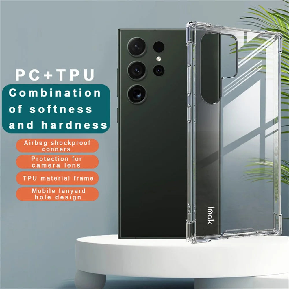 IMAK For Samsung Galaxy S24 Ultra Case PC+TPU Shockproof Clear Phone Cover - 2