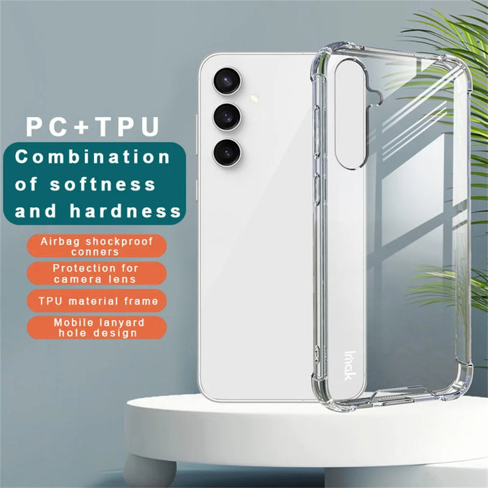 IMAK For Samsung Galaxy S23 FE Case PC+TPU Shockproof Clear Phone Cover - 2