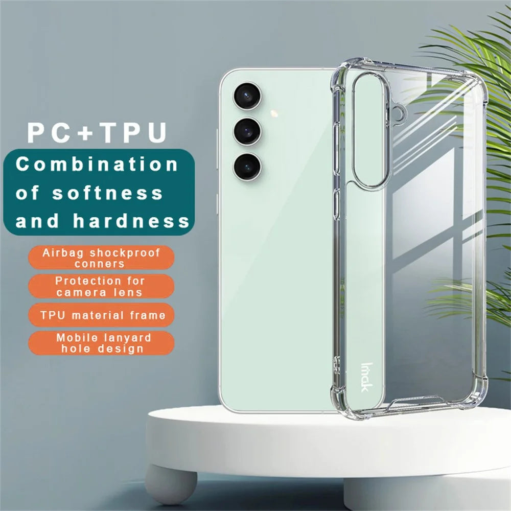 IMAK For Samsung Galaxy S24 FE Case PC+TPU Shockproof Clear Phone Cover - 2