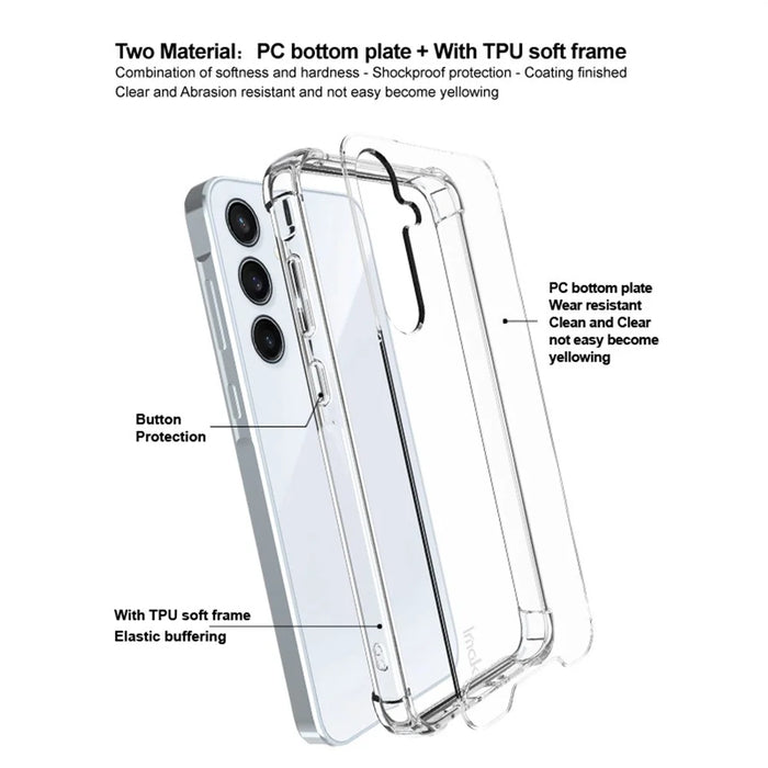 IMAK For Samsung Galaxy A35 5G Case PC+TPU Shockproof Clear Phone Cover - 3