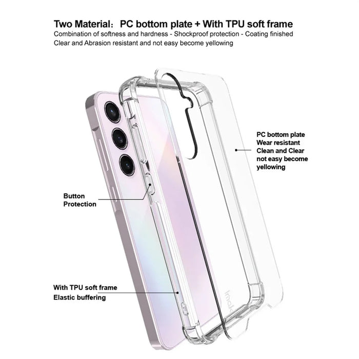 IMAK For Samsung Galaxy A55 5G Case PC+TPU Shockproof Clear Phone Cover - 3