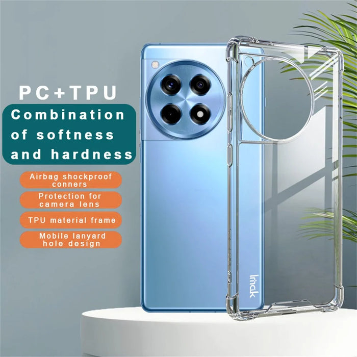 IMAK For OnePlus Ace 3 5G / 12R 5G Case PC+TPU Shockproof Clear Phone Cover - 2