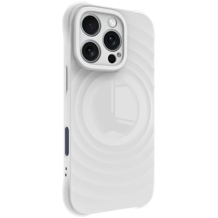 IMAK UC-6 Series for iPhone 16 Pro Max Case Water Drop Texture Anti-Skid Matte TPU Cover - Matte White - 3