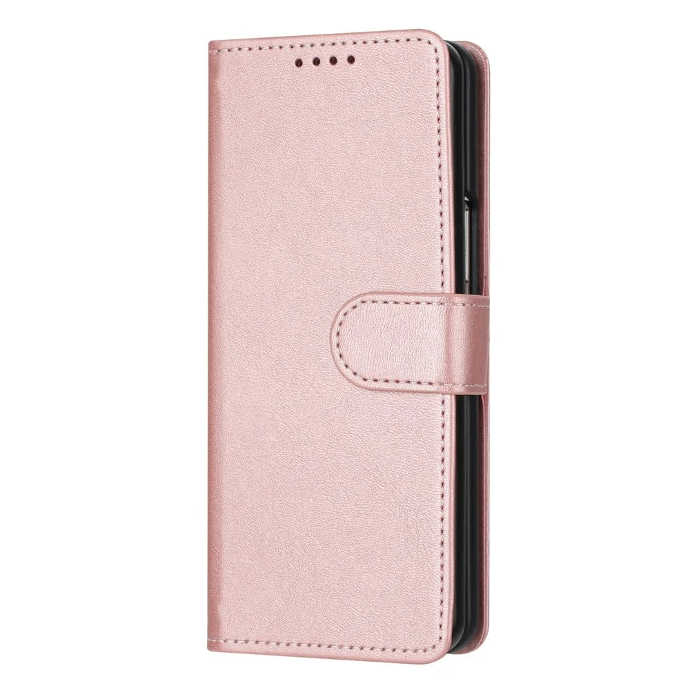 For Samsung Galaxy Z Fold6 5G Case Stand Wallet Folio PU Leather Phone Cover - Rose Gold - 5