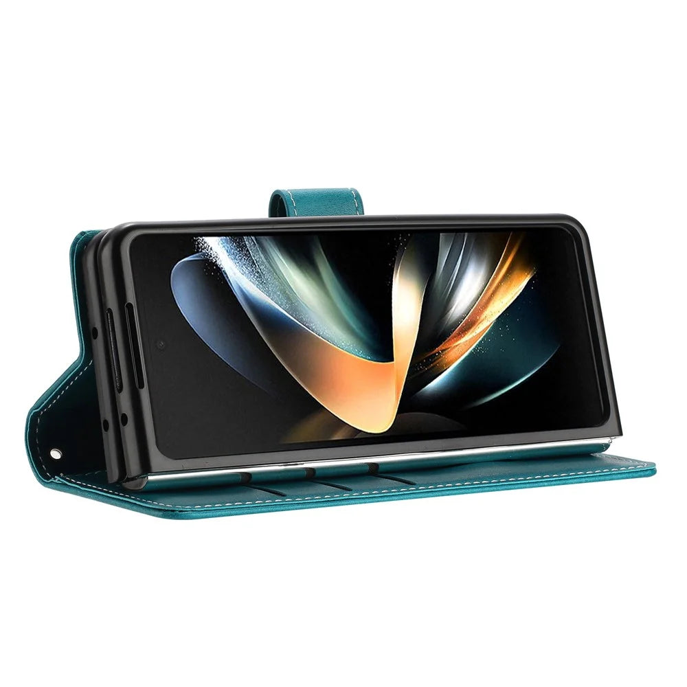 For Samsung Galaxy Z Fold5 5G Case Stand Wallet Folio PU Leather Phone Cover - Green - 2