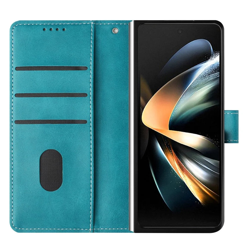 For Samsung Galaxy Z Fold5 5G Case Stand Wallet Folio PU Leather Phone Cover - Green - 3