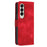 For Samsung Galaxy Z Fold4 5G Leather Wallet Case Butterfly Flower Imprinted Phone Cover with Strap - Red - 5