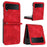 For Samsung Galaxy Z Flip4 5G Leather Wallet Case Butterfly Flower Imprinted Phone Cover with Strap - Red - 1
