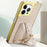 For iPhone 16 Pro Max Case Crocodile Texture PU Leather+TPU Electroplating Phone Cover Wristband Kickstand - White - 6