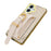 For iPhone 16 Case Crocodile Texture PU Leather+TPU Electroplating Phone Cover Wristband Kickstand - White - 3
