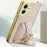 For iPhone 16 Case Crocodile Texture PU Leather+TPU Electroplating Phone Cover Wristband Kickstand - White - 7