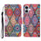 For iPhone 16 Case Pattern Printing Protective Leather Folio Phone Cover - Rhombus Totem - 1