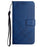 For iPhone 16 Leather Case Line Pattern Wallet Phone Cover - Blue - 6