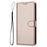 For Samsung Galaxy S24 FE Wallet Phone Case Leather Stand Cover with Strap - Rose Gold - 7