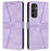 For Samsung Galaxy S24 FE Case Triangle Imprinted Anti-Scratch Phone Wallet Cover - Purple - 1