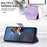 For Samsung Galaxy S24 FE Case Triangle Imprinted Anti-Scratch Phone Wallet Cover - Purple - 3