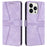 For iPhone 16 Pro Max Case Triangle Imprinted Anti-Scratch Phone Wallet Cover - Purple - 1