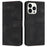 For iPhone 16 Pro Leather Case Solid Color Wallet Protective Phone Cover - Black - 1