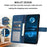 For iPhone 16 Leather Case Solid Color Wallet Protective Phone Cover - Blue - 2