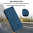 For iPhone 16 Leather Case Solid Color Wallet Protective Phone Cover - Blue - 4