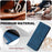 For iPhone 16 Leather Case Solid Color Wallet Protective Phone Cover - Blue - 6